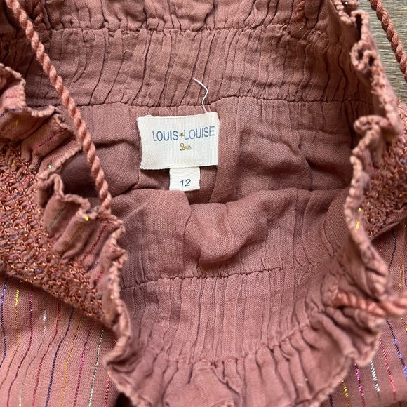 Beautiful Louis Louise Paris Rompers Lot 2 in Red & Dusty Rose | size 12M - Picture 7 of 7